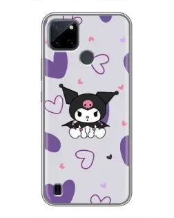 Чехол для Realme C12 с картинкой «Kuromi и лавандовые сердца»