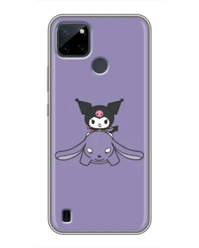 Чехол для Realme C12 с картинкой «Kuromi на лиловом фоне»