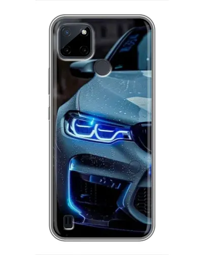 Чехол для Realme C12 с картинкой «Взгляд BMW с синими фарами»