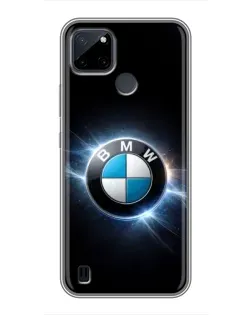 Чехол для Realme C12 с картинкой «BMW — неоновое сияние»