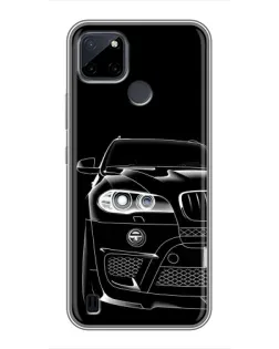 Чехол для Realme C12 с картинкой «Темный силуэт BMW»