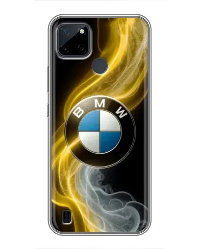 Чехол для Realme C12 с картинкой «Золотистый дым BMW»