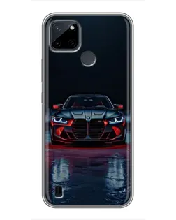 Чехол для Realme C12 с картинкой «BMW на мокрой дороге»