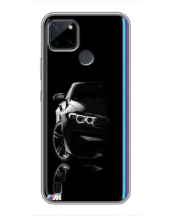 Чехол для Realme C12 с картинкой «Силуэт BMW в темноте»