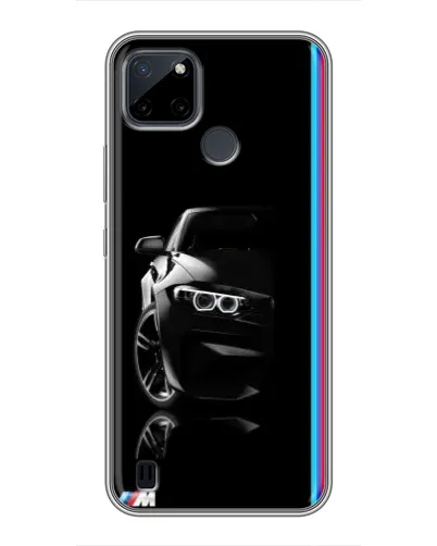 Чехол для Realme C12 с картинкой «Силуэт BMW в темноте»