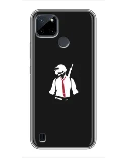 Чохол для Realme C12 з картинкою «PUBG — силует воїна»