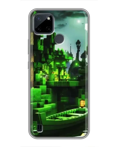 Чохол для Realme C12 з картинкою «Minecraft лісовий пейзаж»