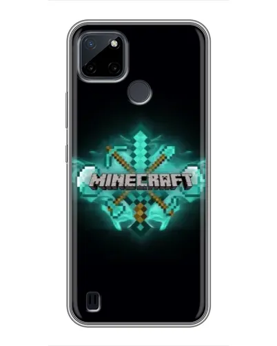 Чохол для Realme C12 з картинкою «Minecraft Diamond лого»