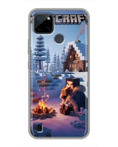 Чохол для Realme C12 з картинкою «Зимовий Minecraft»