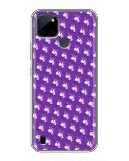 Чехол для Realme C12 с картинкой «Единороги на фиолетовом»