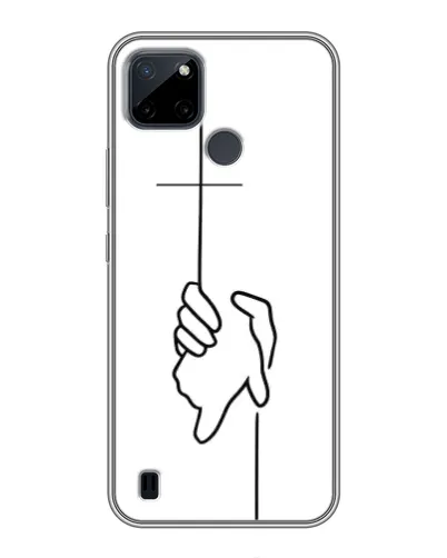 Чехол для Realme C12 с картинкой «Рука держит»