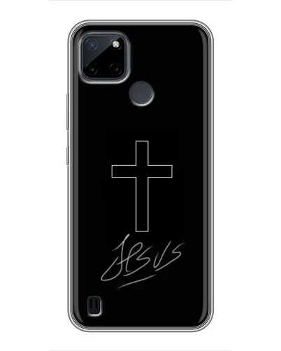 Чехол для Realme C12 с картинкой «Графический крест Jesus» Чехол для Realme C12 с картинкой «Графический крест Jesus»