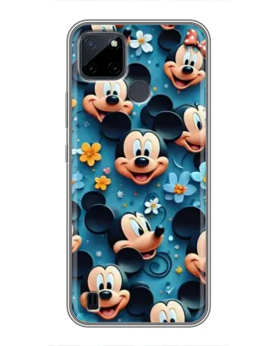 Чехол для Realme C12 с картинкой «Паттерн Микки и Минни»