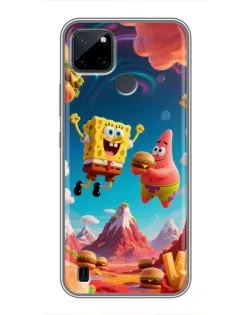 Чехол для Realme C12 с картинкой «Космический фастфуд»
