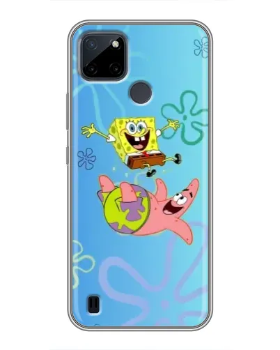 Чехол для Realme C12 с картинкой «Спанч Боб и Патрик»