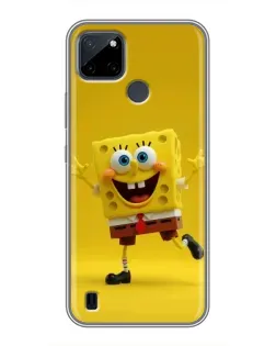 Чехол для Realme C12 с картинкой «Позитивный Губка Боб»