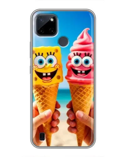 Чехол для Realme C12 с картинкой «Спанч Боб мороженое»