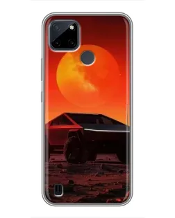 Чехол для Realme C12 с картинкой «Cybertruck на Марсе»