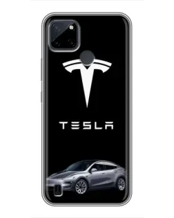 Чехол для Realme C12 с картинкой «Tesla Model Y»
