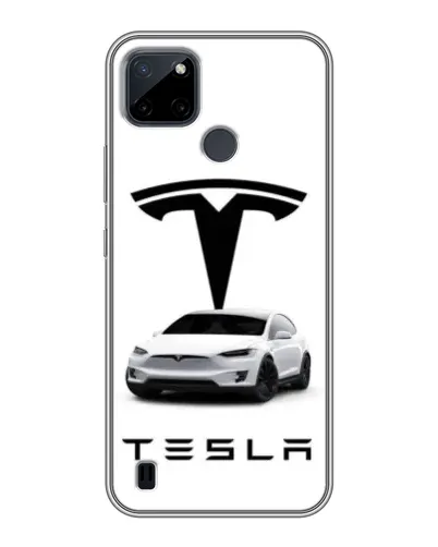 Чехол для Realme C12 с картинкой «Tesla White Style»