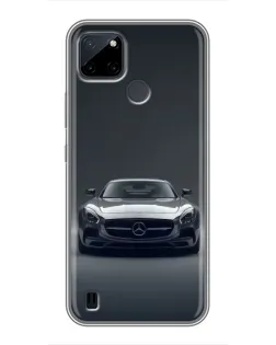 Чехол для Realme C12 с картинкой «Mercedes на черном»