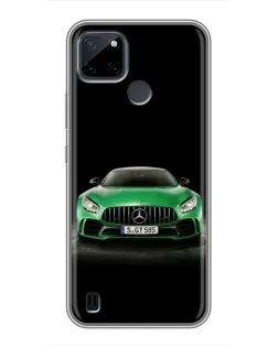 Чехол для Realme C12 с картинкой «Mercedes — неоновый лого»
