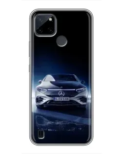 Чехол для Realme C12 с картинкой «Ночной Mercedes EQ»