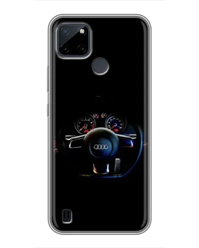 Чехол для Realme C12 с картинкой «Салон Audi — руль»