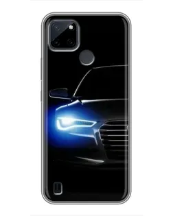 Чехол для Realme C12 с картинкой «Неоновый взгляд Audi»