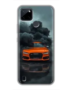 Чехол для Realme C12 с картинкой «Audi в облаках дыма»