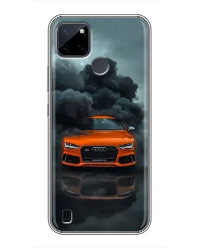 Чехол для Realme C12 с картинкой «Audi в облаках дыма»