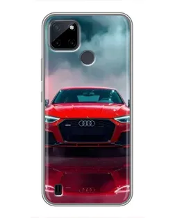 Чехол для Realme C12 с картинкой «Audi RS — красный стиль»