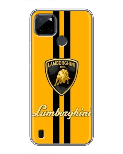 Чехол для Realme C12 с картинкой «Lamborghini Stripe желтый»