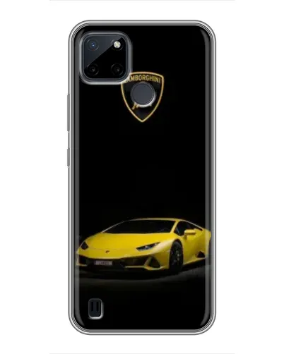 Чехол для Realme C12 с картинкой «Lamborghini желтый акцент»