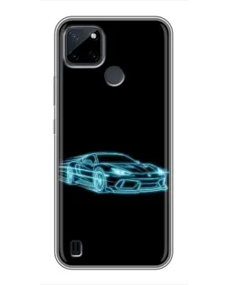Чехол для Realme C12 с картинкой «Неоновый контур Lamborghini» Чехол для Realme C12 с картинкой «Неоновый контур Lamborghini»