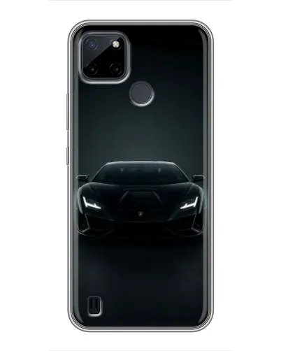 Чехол для Realme C12 с картинкой «Черный Lamborghini Aventador»