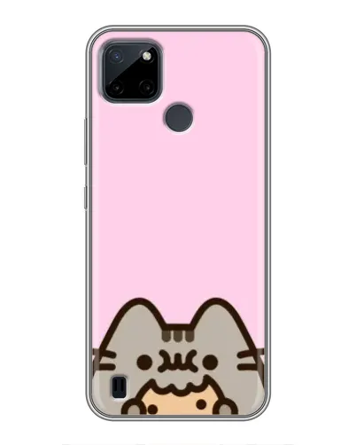Чехол для Realme C12 с картинкой «Pusheen и печенье»