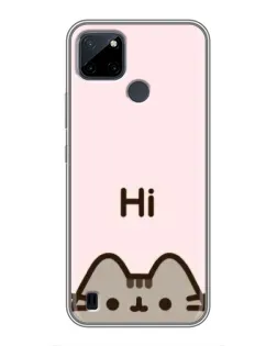 Чехол для Realme C12 с картинкой «Пушин говорит Hi»