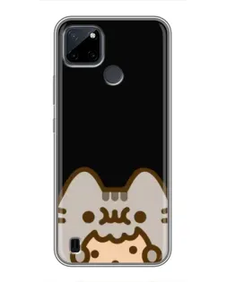 Чехол для Realme C12 с картинкой «Пушин на черном»