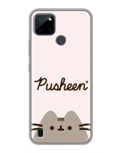 Чехол для Realme C12 с картинкой «Pusheen логотип»