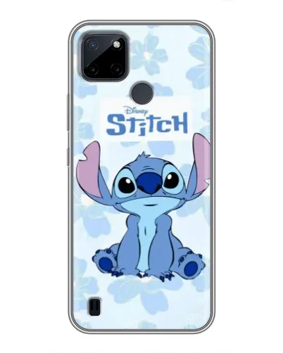 Чехол для Realme C12 с картинкой «Stitch среди цветов»