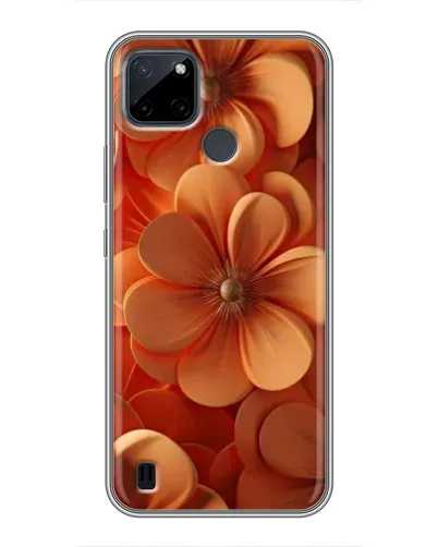 Чехол для Realme C12 с картинкой «Оранжевый макро цветок»
