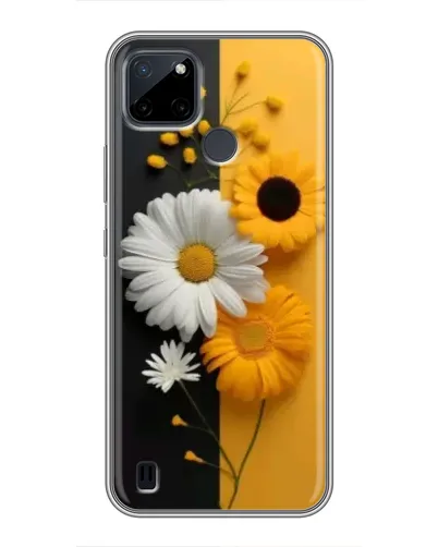 Чехол для Realme C12 с картинкой «Подсолнух и ромашка»