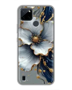 Чехол для Realme C12 с картинкой «Белый цветок и золотой флюид» Чехол для Realme C12 с картинкой «Белый цветок и золотой флюид»