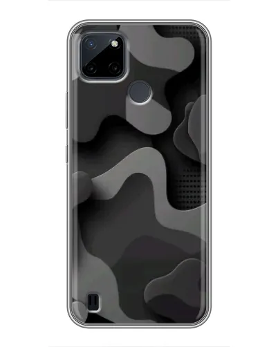 Чехол для Realme C12 с картинкой «Темный абстрактный камуфляж»