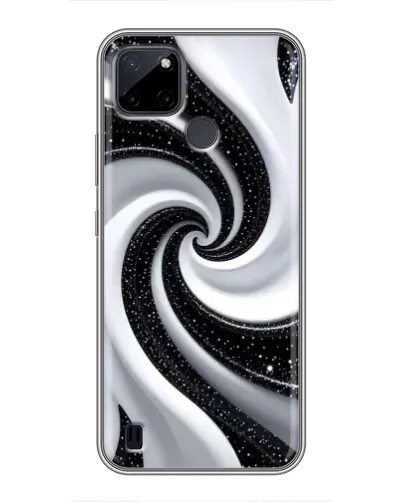Чехол для Realme C12 с картинкой «Черно-белая спираль»