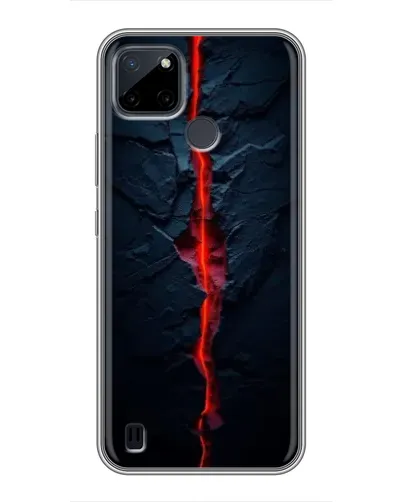 Чехол для Realme C12 с картинкой «Kрасная лавовая трещина»