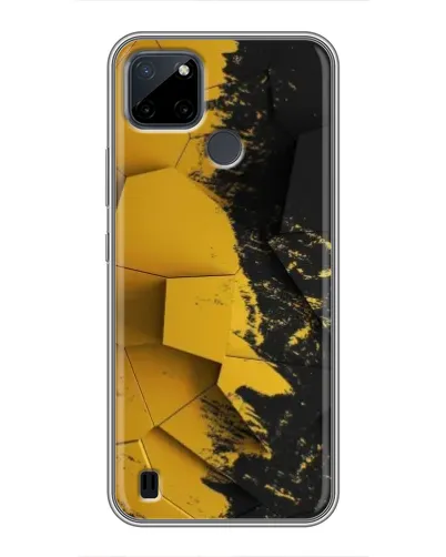 Чехол для Realme C12 с картинкой «Золотые осколки геометрии»