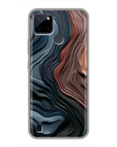 Чехол для Realme C12 с картинкой «Цветные волны каньона»