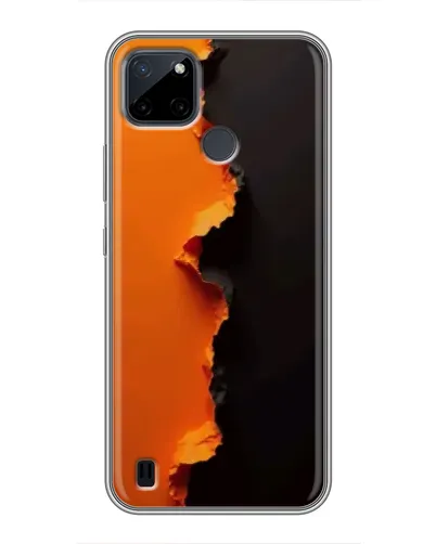Чехол для Realme C12 с картинкой «Оранжевый разлом»